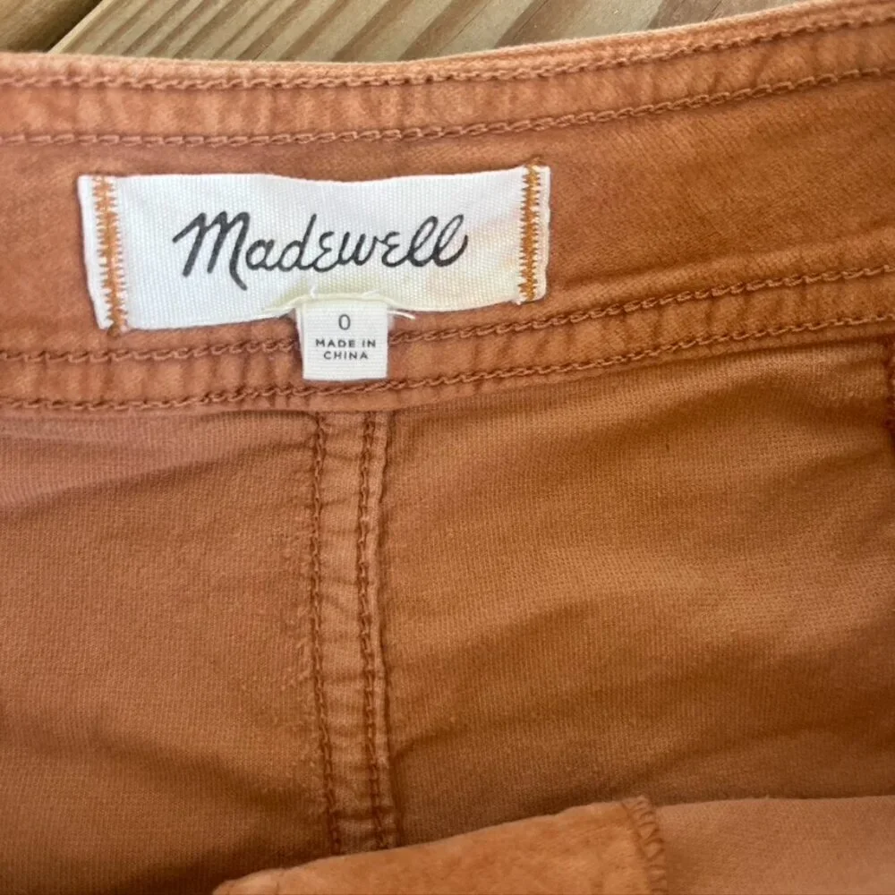 Madewelll Button Up Suede Mini Skirt Tan Brown Size 0